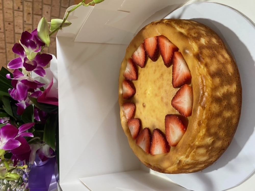 New York-style strawberry cheesecake